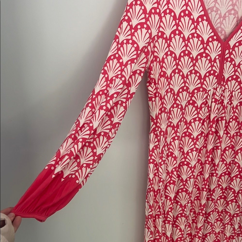 Boden Dara Jersey Dress-Pink and White - Picture 6 of 10